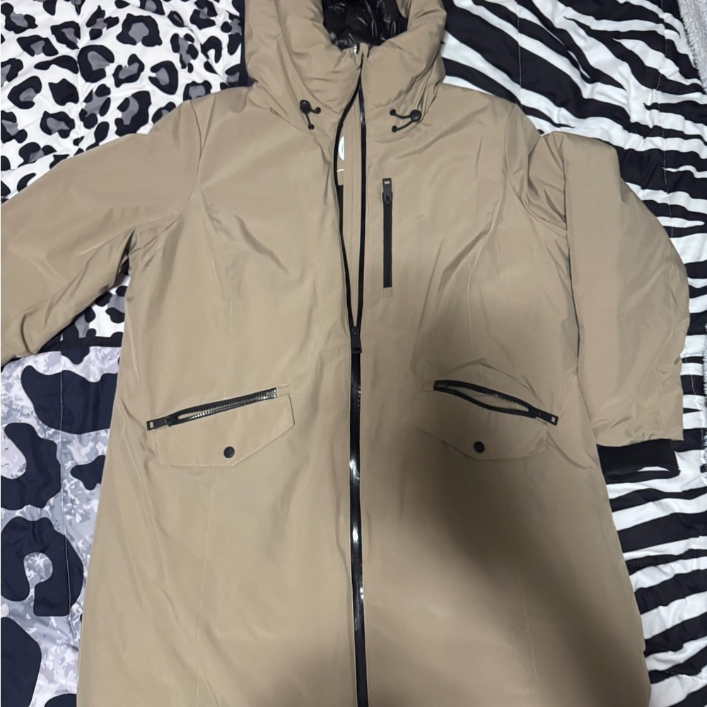Michael Kors Beige Hooded Puffer Coat